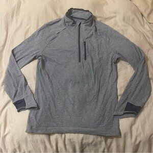 Lululemon Mens Grey Striped Quarter Zip Pullover Size L